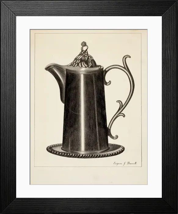 Framed Print : Pewter Flagon, 1935 / 1942. Creator: Eugene Barrell Framed Print : Pewter Flagon, 1935 / 1942. Creator: Eugene Barrell