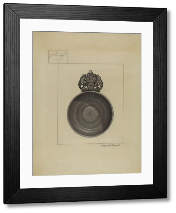 Framed Print : Pewter Porringer, 1935 / 1942. Creator: Eugene Barrell Framed Print : Pewter Porringer, 1935 / 1942. Creator: Eugene Barrell