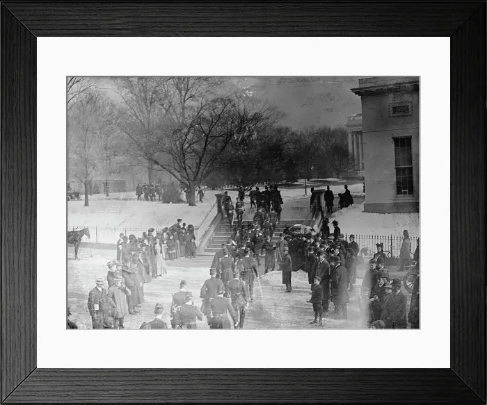 Framed Print : New Year's Reception At White House - Civilians In Line For Reception, 1910. Creator: Harris & Ewing. New Year's Reception At White House - Civilians In Line For Reception, 1910. Creator: Harris & Ewing Framed Print : New Year's Reception At White House - Civilians In Line For Reception, 1910. Creator: Harris & Ewing. New Year's Reception At White House - Civilians In Line For Reception, 1910. Creator: Harris & Ewing