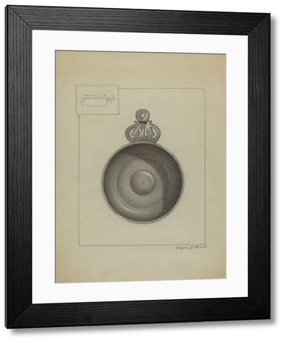 Framed Print : Pewter Porringer, c. 1936. Creator: Eugene Barrell Framed Print : Pewter Porringer, c. 1936. Creator: Eugene Barrell