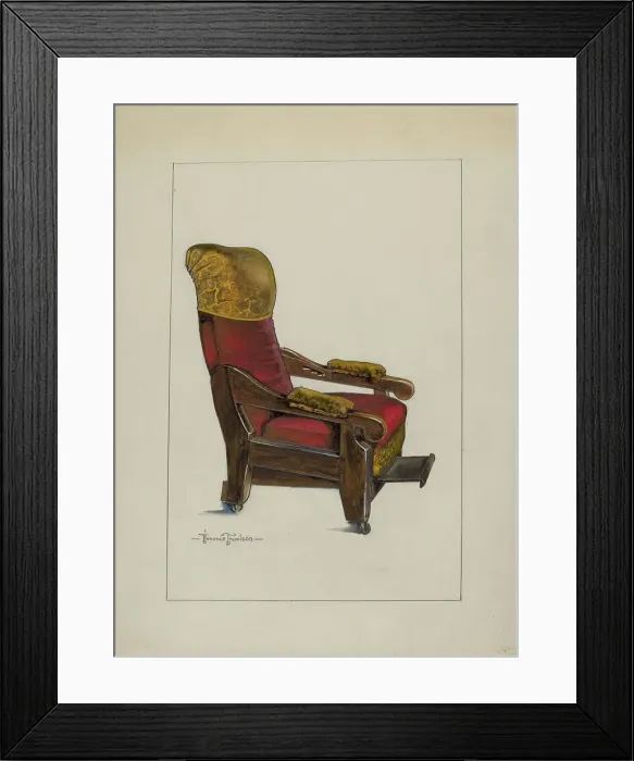 Framed Print : Red Plush Morris Chair, c. 1937. Creator: Florence Truelson Framed Print : Red Plush Morris Chair, c. 1937. Creator: Florence Truelson