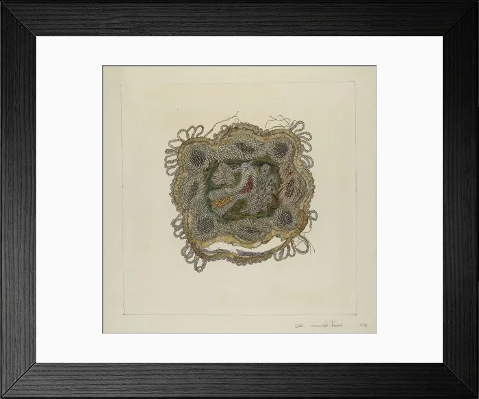 Framed Print : Beaded Cushion, 1935 / 1942. Creator: Florence Truelson Framed Print : Beaded Cushion, 1935 / 1942. Creator: Florence Truelson