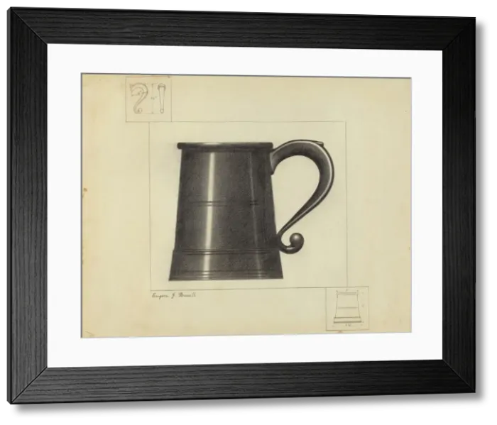 Framed Print : Pewter Mug, c. 1939. Creator: Eugene Barrell Framed Print : Pewter Mug, c. 1939. Creator: Eugene Barrell