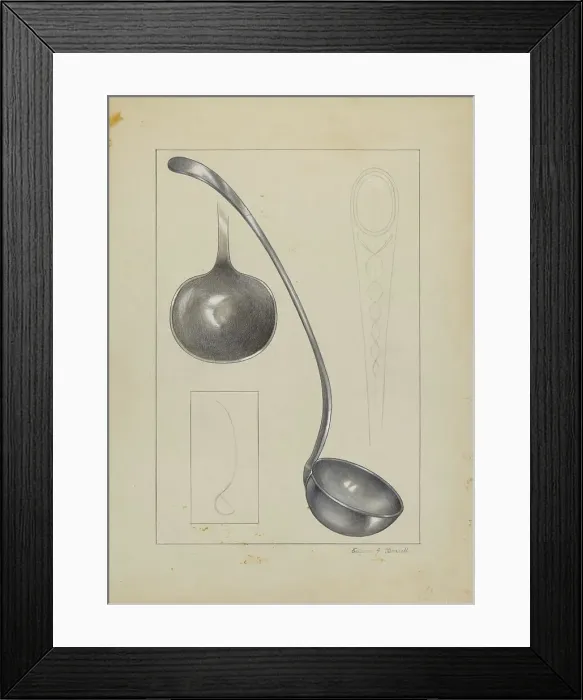 Framed Print : Silver Gravy Ladle, 1935 / 1942. Creator: Eugene Barrell Framed Print : Silver Gravy Ladle, 1935 / 1942. Creator: Eugene Barrell