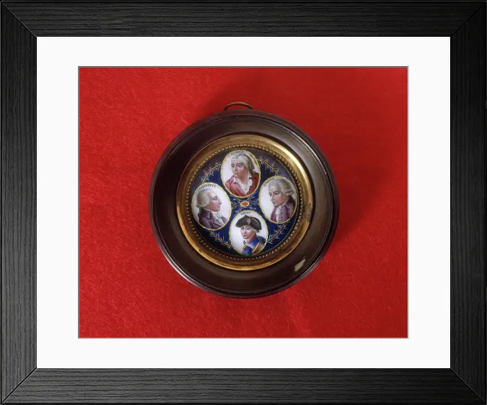 Framed Print : Effigy medallion of Le Peletier, Marat, Chalier and Bara, 1793. Creator: Unknown Framed Print : Effigy medallion of Le Peletier, Marat, Chalier and Bara, 1793. Creator: Unknown