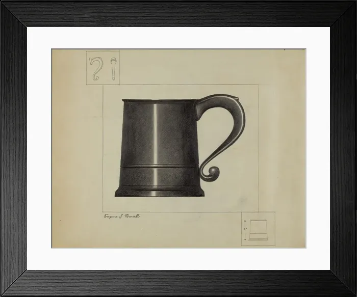 Framed Print : Pewter Mug, c. 1936. Creator: Eugene Barrell Framed Print : Pewter Mug, c. 1936. Creator: Eugene Barrell