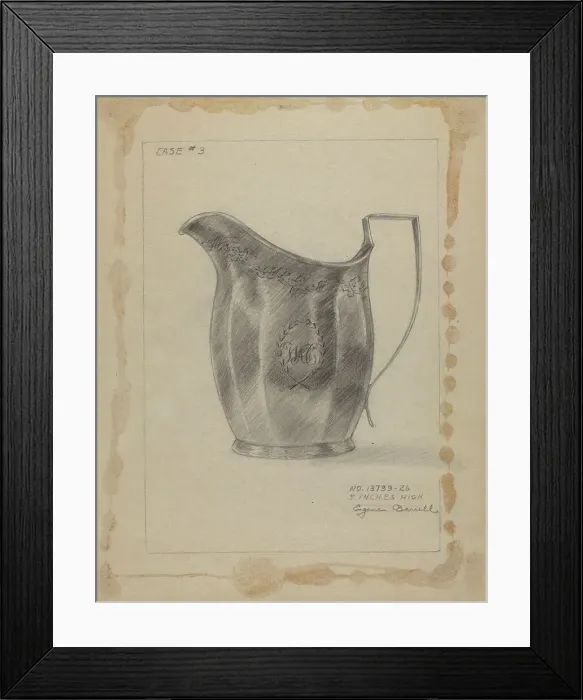 Framed Print : Silver Creamer, c. 1936. Creator: Eugene Barrell Framed Print : Silver Creamer, c. 1936. Creator: Eugene Barrell