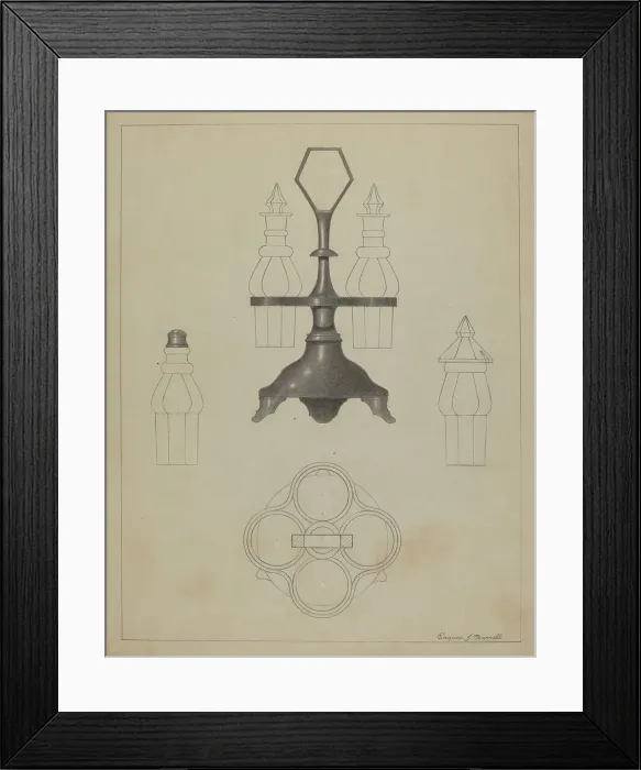 Framed Print : Pewter Caster, c. 1936. Creator: Eugene Barrell