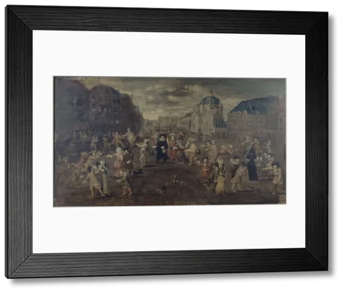 Framed Print : Farce in the streets of Paris, between 1501 and 1600. Creator: Unknown Framed Print : Farce in the streets of Paris, between 1501 and 1600. Creator: Unknown