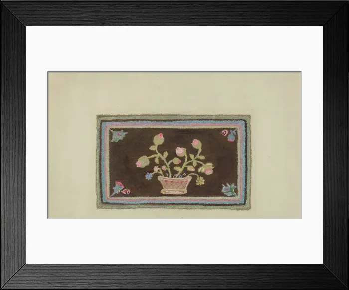 Framed Print : Hooked Rug, c. 1938. Creator: Alfonso Umana Framed Print : Hooked Rug, c. 1938. Creator: Alfonso Umana