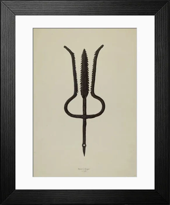 Framed Print : Eel Spear, 1938. Creator: Edward Unger Framed Print : Eel Spear, 1938. Creator: Edward Unger