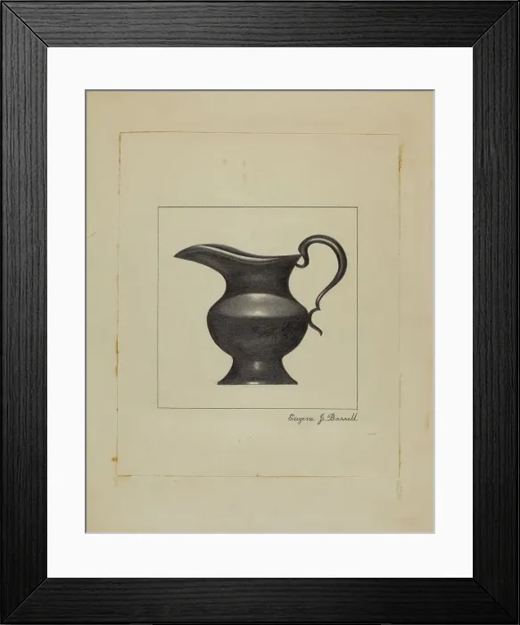 Framed Print : Pewter Pitcher, c. 1936. Creator: Eugene Barrell Framed Print : Pewter Pitcher, c. 1936. Creator: Eugene Barrell