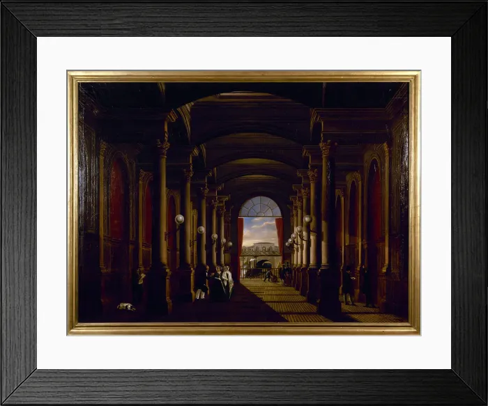 Framed Print : Interior view of the old Saint-Lazare station, around 1845. Creator: Unknown Framed Print : Interior view of the old Saint-Lazare station, around 1845. Creator: Unknown