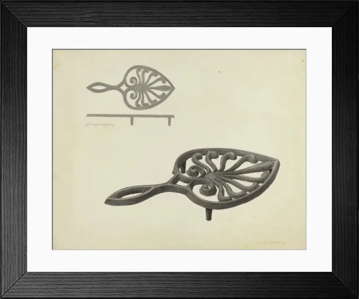 Framed Print : Flat Iron Holder, c. 1940. Creator: Julius Bellamy Framed Print : Flat Iron Holder, c. 1940. Creator: Julius Bellamy