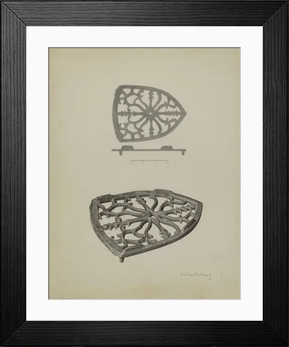 Framed Print : Flat Iron Holder, c. 1940. Creator: Julius Bellamy Framed Print : Flat Iron Holder, c. 1940. Creator: Julius Bellamy