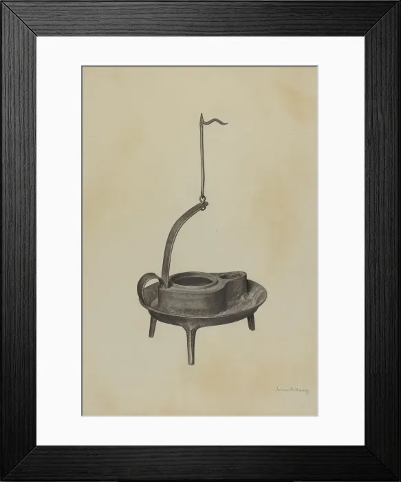 Framed Print : Betty Lamp, c. 1941. Creator: Julius Bellamy Framed Print : Betty Lamp, c. 1941. Creator: Julius Bellamy