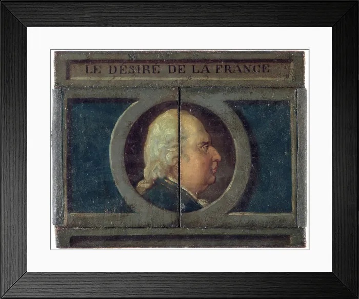 Framed Print : Le Desire of France. Portrait of Louis XVIII and hidden portrait of Napoleon, c1815. Creator: Unknown Framed Print : Le Desire of France. Portrait of Louis XVIII and hidden portrait of Napoleon, c1815. Creator: Unknown