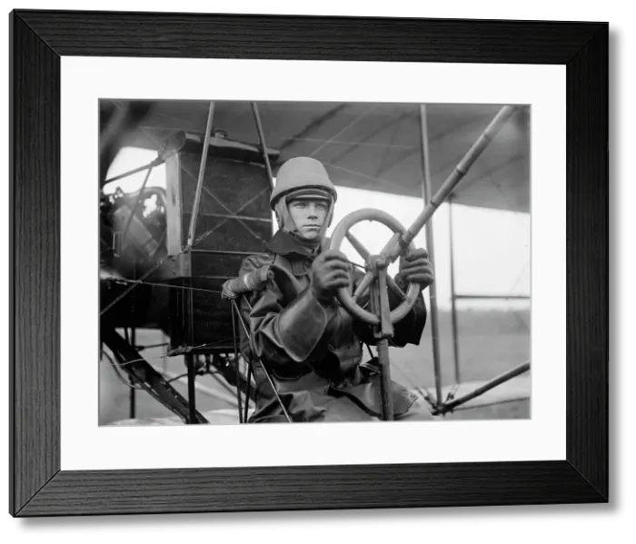 Framed Print : Army Aviation, College Park - Tests of Curtiss Plane For Army - Single Control, 1912. Creator: Harris & Ewing. Army Aviation, College Park - Tests of Curtiss Plane For Army - Single Control, 1912. Creator: Harris & Ewing
