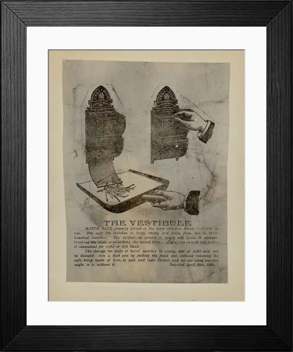 Framed Print : Match Safe Vestibule, c. 1940. Creator: Julius Bellamy. Match Safe Vestibule, c. 1940. Creator: Julius Bellamy Framed Print : Match Safe Vestibule, c. 1940. Creator: Julius Bellamy. Match Safe Vestibule, c. 1940. Creator: Julius Bellamy