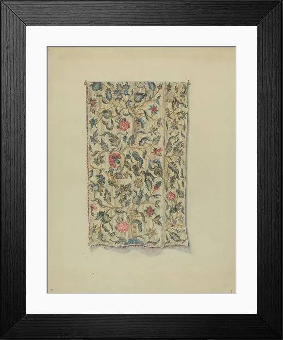 Framed Print : Bed Hanging, c. 1936. Creator: Mary Berner Framed Print : Bed Hanging, c. 1936. Creator: Mary Berner