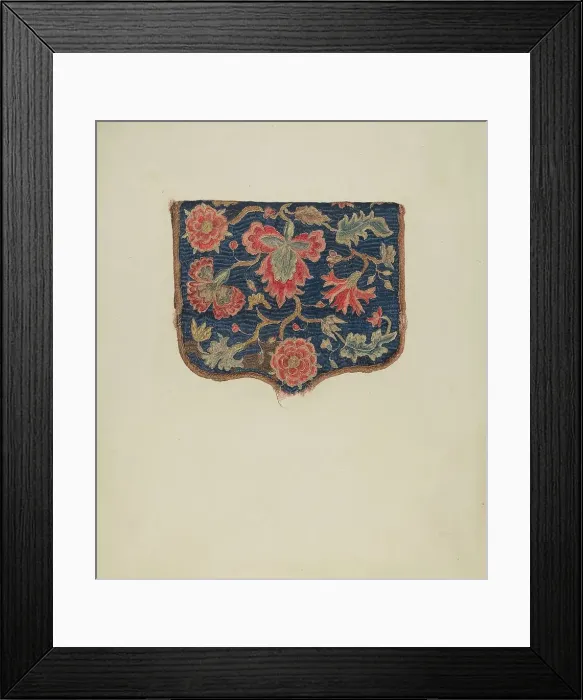 Framed Print : Crewel Purse, c. 1939. Creator: Eleanor Alexander Framed Print : Crewel Purse, c. 1939. Creator: Eleanor Alexander