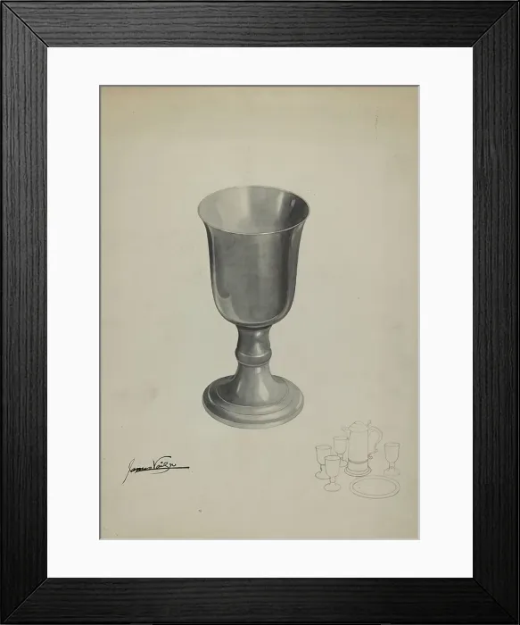 Framed Print : Pewter Chalice, 1935 / 1942. Creator: James Vail Framed Print : Pewter Chalice, 1935 / 1942. Creator: James Vail