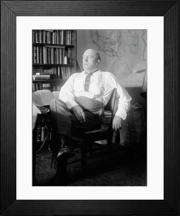 Framed Print : Ollie M. James, Rep. from Kentucky, at Desk, 1912. Creator: Harris & Ewing. Ollie M. James, Rep. from Kentucky, at Desk, 1912. Creator: Harris & Ewing