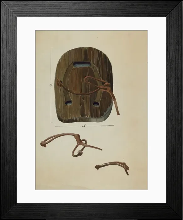 Framed Print : Bog Shoe for Horse, c. 1936. Creator: James Vail Framed Print : Bog Shoe for Horse, c. 1936. Creator: James Vail