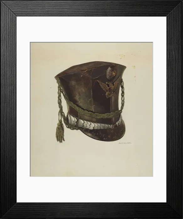 Framed Print : Military Headdress, c. 1938. Creator: James Vail Framed Print : Military Headdress, c. 1938. Creator: James Vail