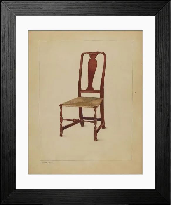 Framed Print : Side Chair (one of a pair), c. 1936. Creator: Francisco Alvarez Framed Print : Side Chair (one of a pair), c. 1936. Creator: Francisco Alvarez