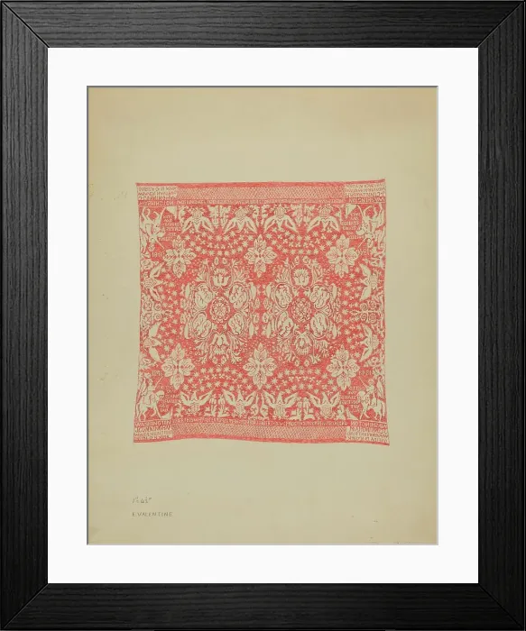Framed Print : Tablecloth, 1935 / 1942. Creator: Elizabeth Valentine Framed Print : Tablecloth, 1935 / 1942. Creator: Elizabeth Valentine