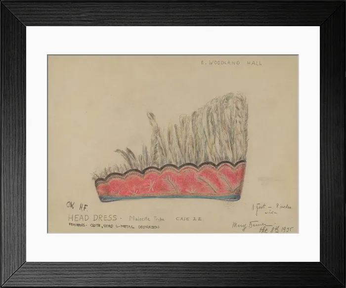 Framed Print : Head Dress, 1935 / 1942. Creator: Mary Berner Framed Print : Head Dress, 1935 / 1942. Creator: Mary Berner