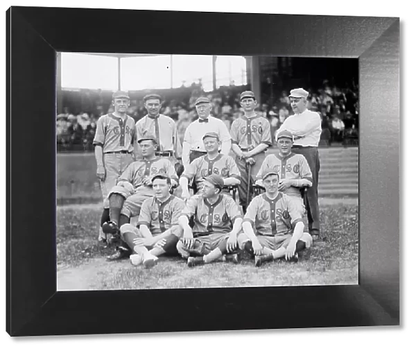 Baseball, Congressional - Front Row: Kinkead of New Jersey; Pat Harrison; Murray... 1912. Creator: Harris & Ewing. Baseball, Congressional - Front Row: Kinkead of New Jersey; Pat Harrison; Murray... 1912. Creator: Harris & Ewing