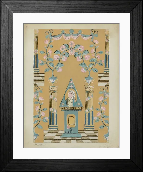 Framed Print : Wall Paper and Border, c. 1936. Creator: Elizabeth Valentine Framed Print : Wall Paper and Border, c. 1936. Creator: Elizabeth Valentine