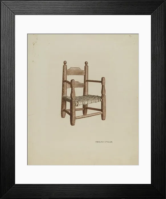 Framed Print : Child's Chair, 1940. Creator: Randolph Atkinson Framed Print : Child's Chair, 1940. Creator: Randolph Atkinson