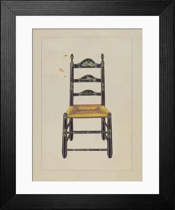Framed Print : Ladderback Chair, c. 1936. Creator: Gerald Bernhardt Framed Print : Ladderback Chair, c. 1936. Creator: Gerald Bernhardt