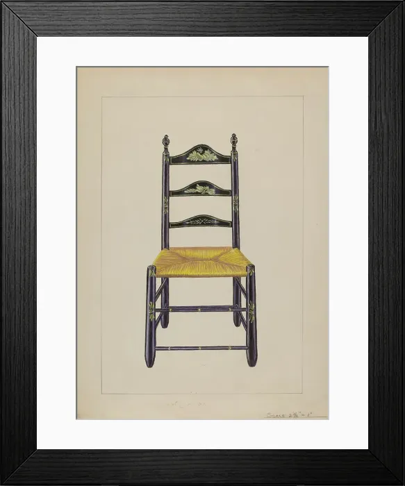 Framed Print : Ladderback Chair, c. 1936. Creator: Gerald Bernhardt Framed Print : Ladderback Chair, c. 1936. Creator: Gerald Bernhardt