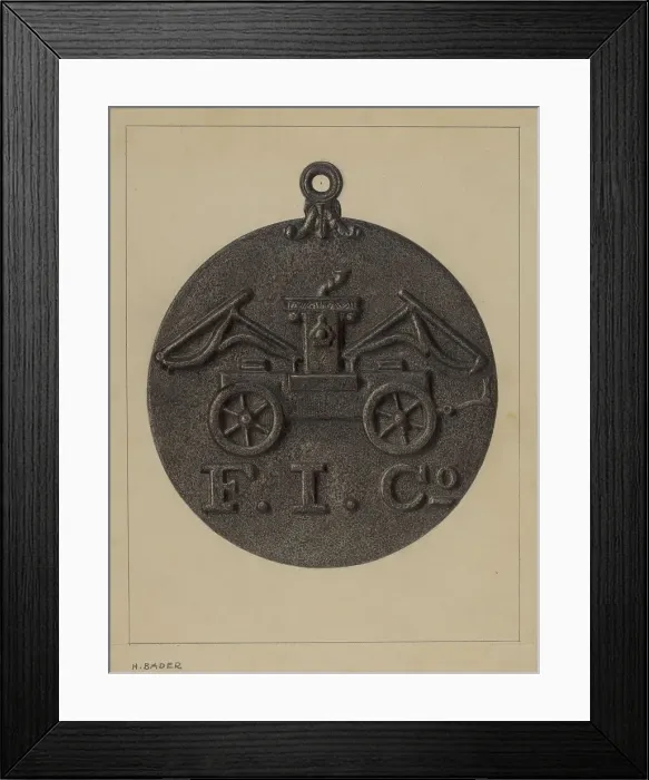 Framed Print : Firemark, c. 1937. Creator: Herman Bader Framed Print : Firemark, c. 1937. Creator: Herman Bader