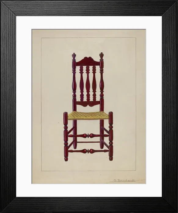 Framed Print : Baluster Back Chair, c. 1936. Creator: Gerald Bernhardt Framed Print : Baluster Back Chair, c. 1936. Creator: Gerald Bernhardt