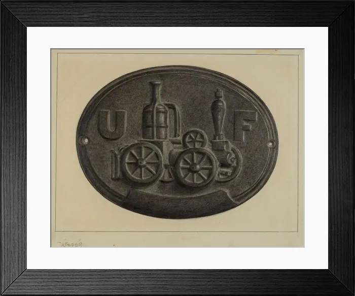 Framed Print : Firemark, c. 1937. Creator: Herman Bader Framed Print : Firemark, c. 1937. Creator: Herman Bader
