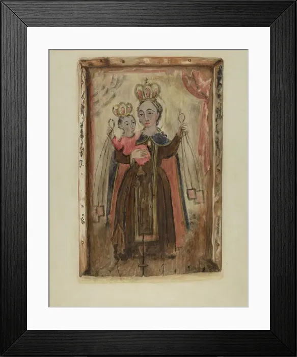 Framed Print : Retablo (Our Lady of Carmel), 1935 / 1942. Creator: Maude Valle Framed Print : Retablo (Our Lady of Carmel), 1935 / 1942. Creator: Maude Valle