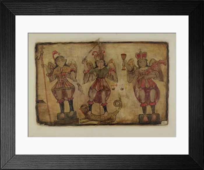 Framed Print : Santos Retablos, 1936. Creator: Maude Valle Framed Print : Santos Retablos, 1936. Creator: Maude Valle