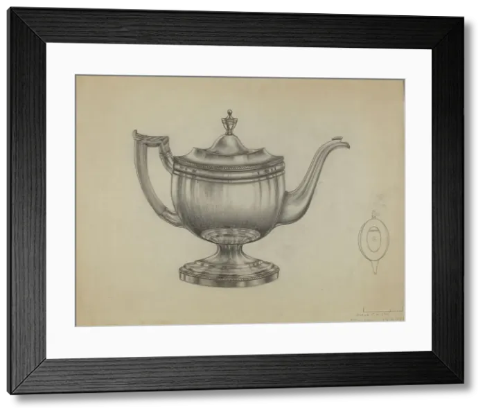 Framed Print : Silver Teapot, 1935 / 1942. Creator: Gerald Bernhardt Framed Print : Silver Teapot, 1935 / 1942. Creator: Gerald Bernhardt