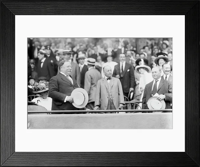 Framed Print : Baseball, Professional - Lt To Rt: Taft; Sec. P.C. Knox; Vice President Sherman; Mrs. Taft... 1912. Creator: Harris & Ewing. Baseball, Professional - Lt To Rt: Taft; Sec. P.C. Knox; Vice President Sherman; Mrs. Taft... 1912 Framed Print : Baseball, Professional - Lt To Rt: Taft; Sec. P.C. Knox; Vice President Sherman; Mrs. Taft... 1912. Creator: Harris & Ewing. Baseball, Professional - Lt To Rt: Taft; Sec. P.C. Knox; Vice President Sherman; Mrs. Taft... 1912