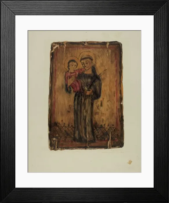 Framed Print : Santos Retablos, 1936. Creator: Maude Valle Framed Print : Santos Retablos, 1936. Creator: Maude Valle