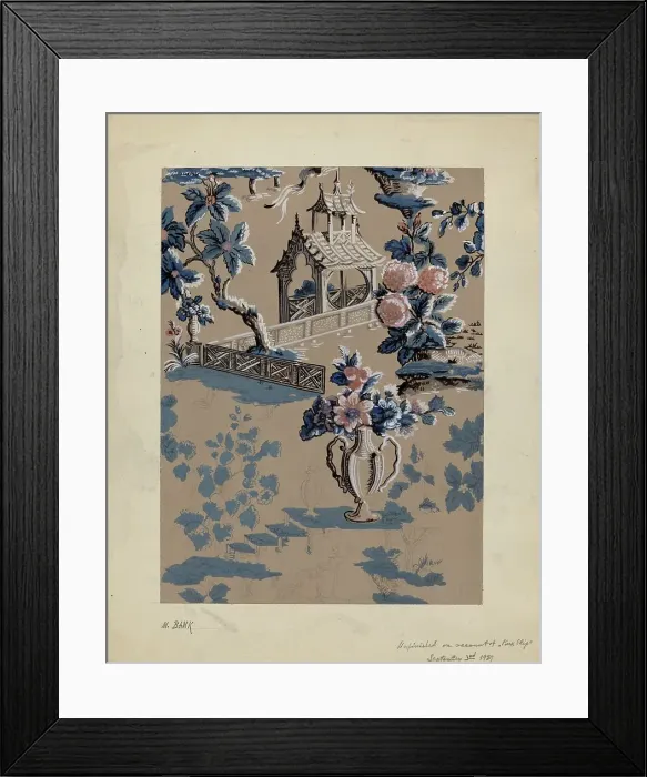 Framed Print : Wall Paper, 1934. Creator: Moses Bank Framed Print : Wall Paper, 1934. Creator: Moses Bank