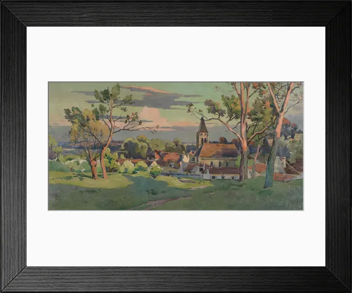 Framed Print : Sketch for the town hall in Thiais: village with a church, c1902. Creator: Paul Leon Felix Schmitt Framed Print : Sketch for the town hall in Thiais: village with a church, c1902. Creator: Paul Leon Felix Schmitt