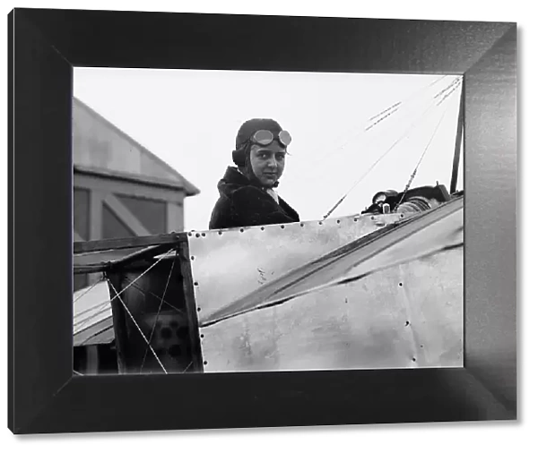 Miss Bernetta Miller, Moissant [sic] Aviatrix - In Bleriot Plane, 1911. Creator: Harris & Ewing. Miss Bernetta Miller, Moissant [sic] Aviatrix - In Bleriot Plane, 1911. Creator: Harris & Ewing