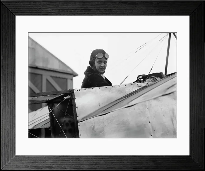 Framed Print : Miss Bernetta Miller, Moissant [sic] Aviatrix - In Bleriot Plane, 1911. Creator: Harris & Ewing. Miss Bernetta Miller, Moissant [sic] Aviatrix - In Bleriot Plane, 1911. Creator: Harris & Ewing