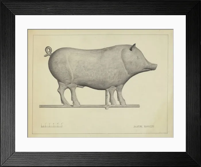 Framed Print : Pig Weather Vane, c. 1937. Creator: Salvatore Borrazzo Framed Print : Pig Weather Vane, c. 1937. Creator: Salvatore Borrazzo